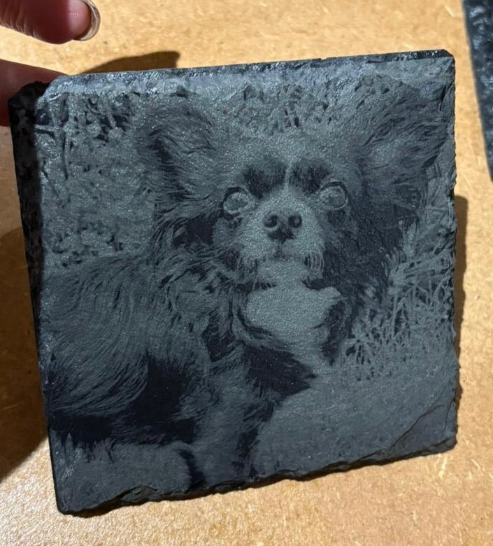 Personalised round slate coaster