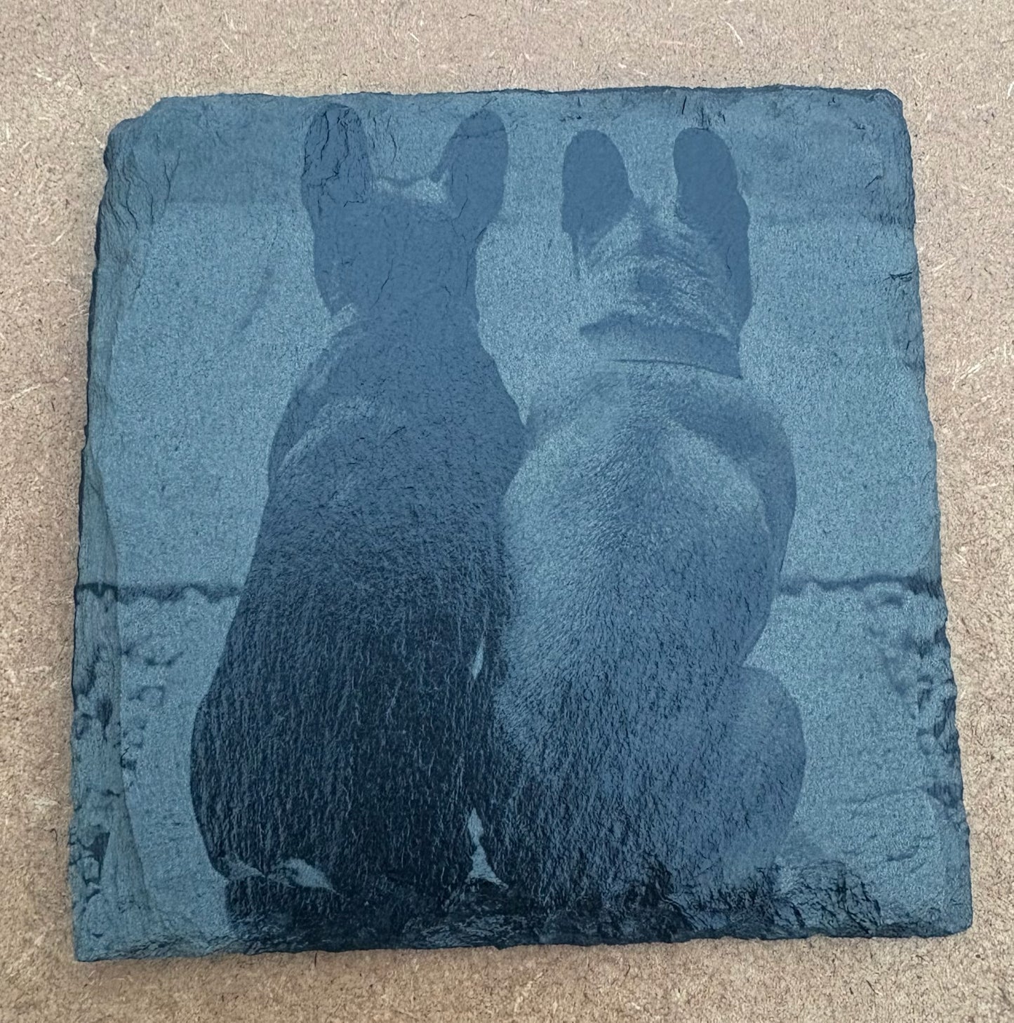 Personalised round slate coaster