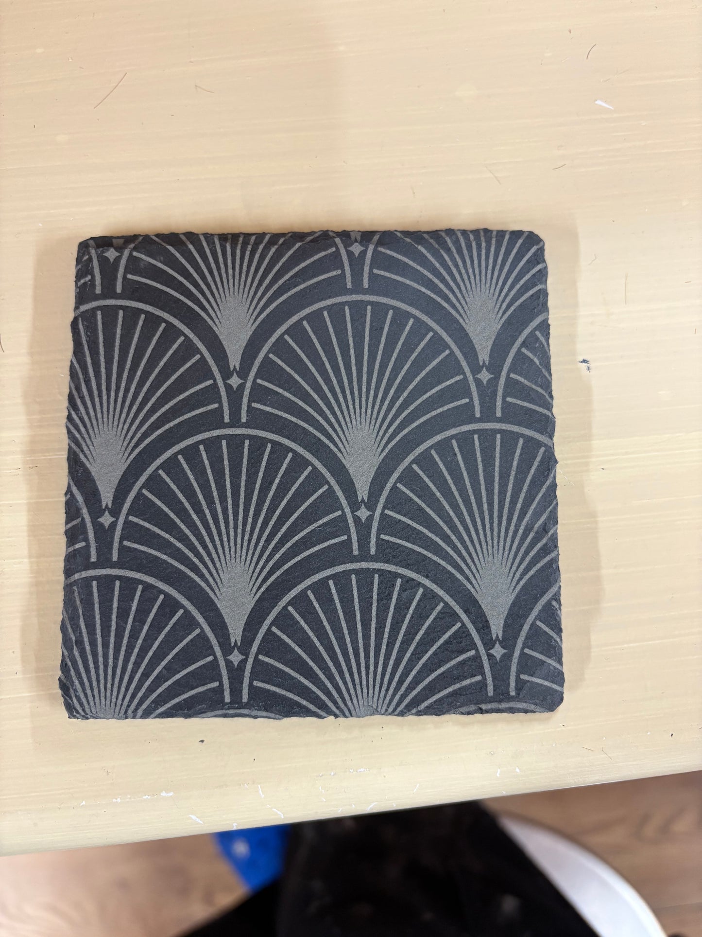 Personalised round slate coaster