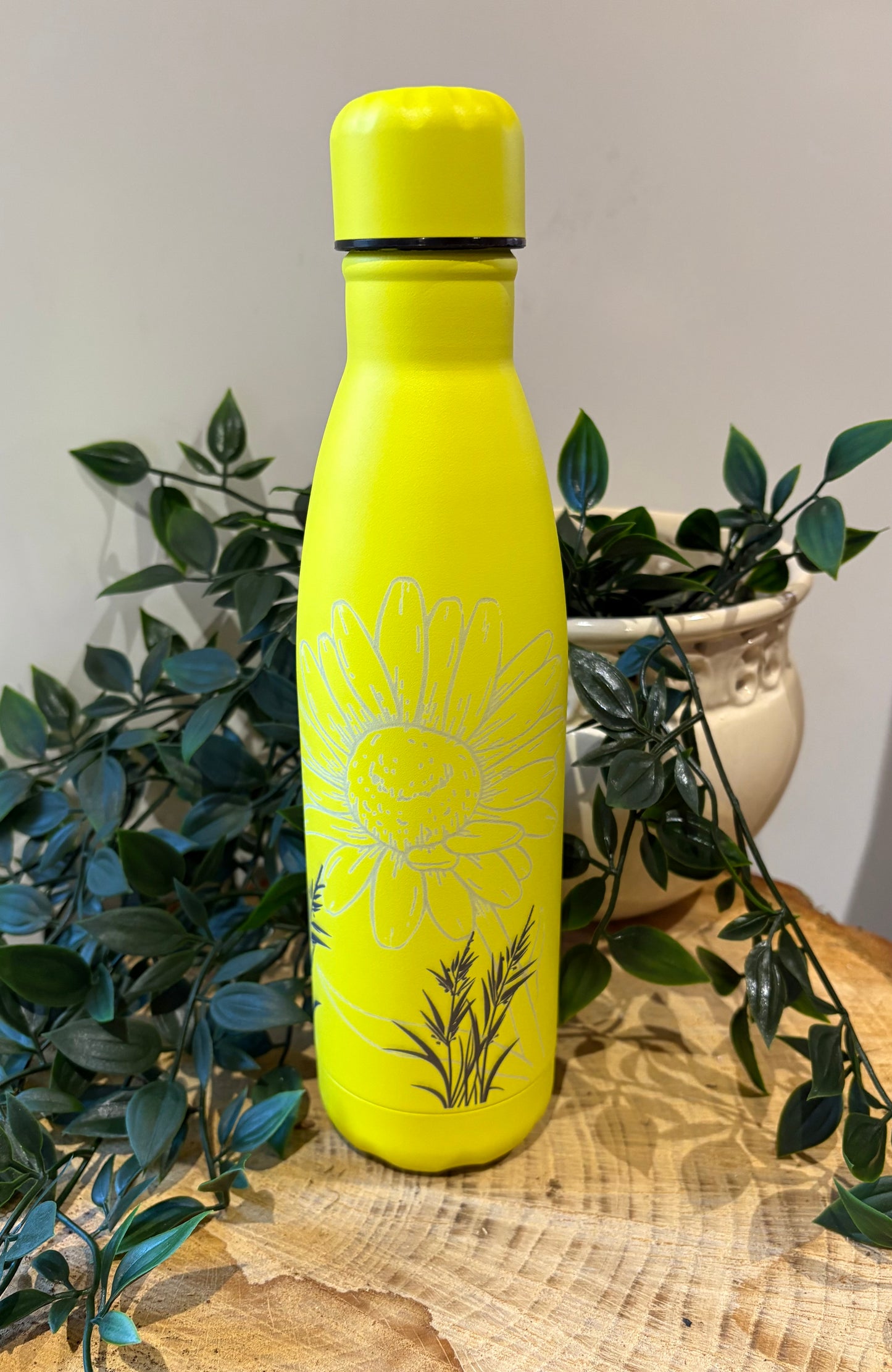 500ml engraved daisy thermal bottle