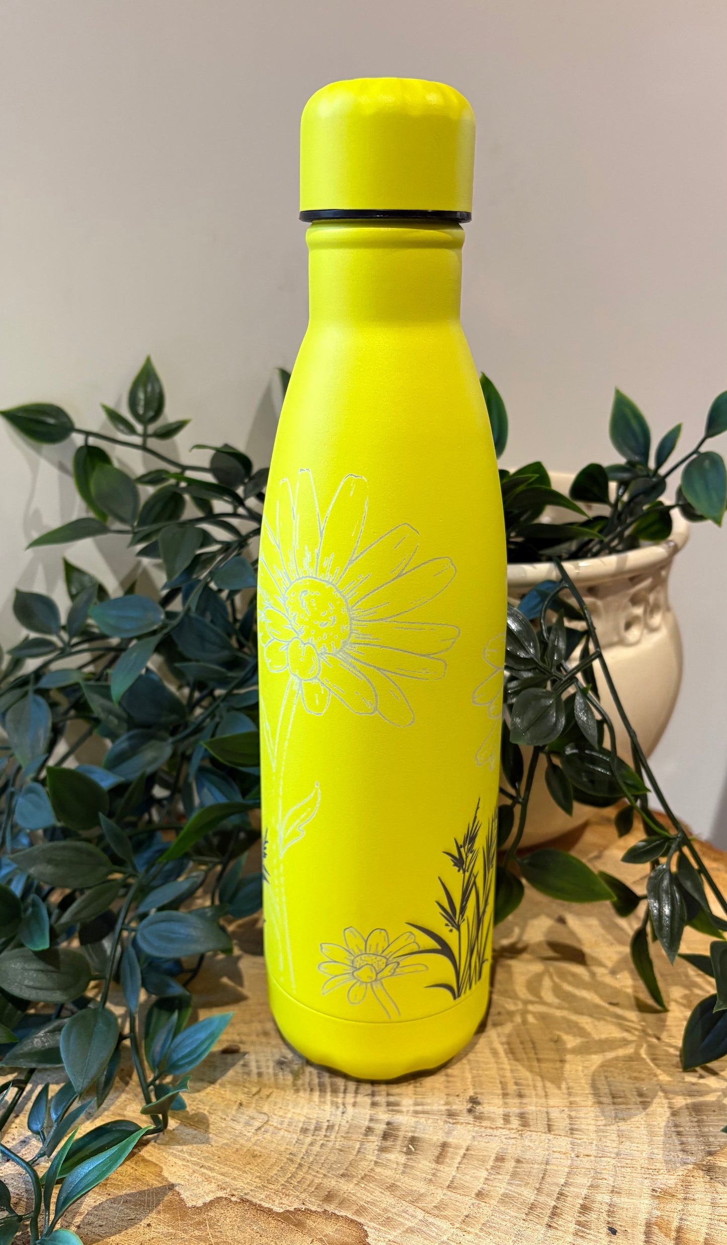 500ml engraved daisy thermal bottle