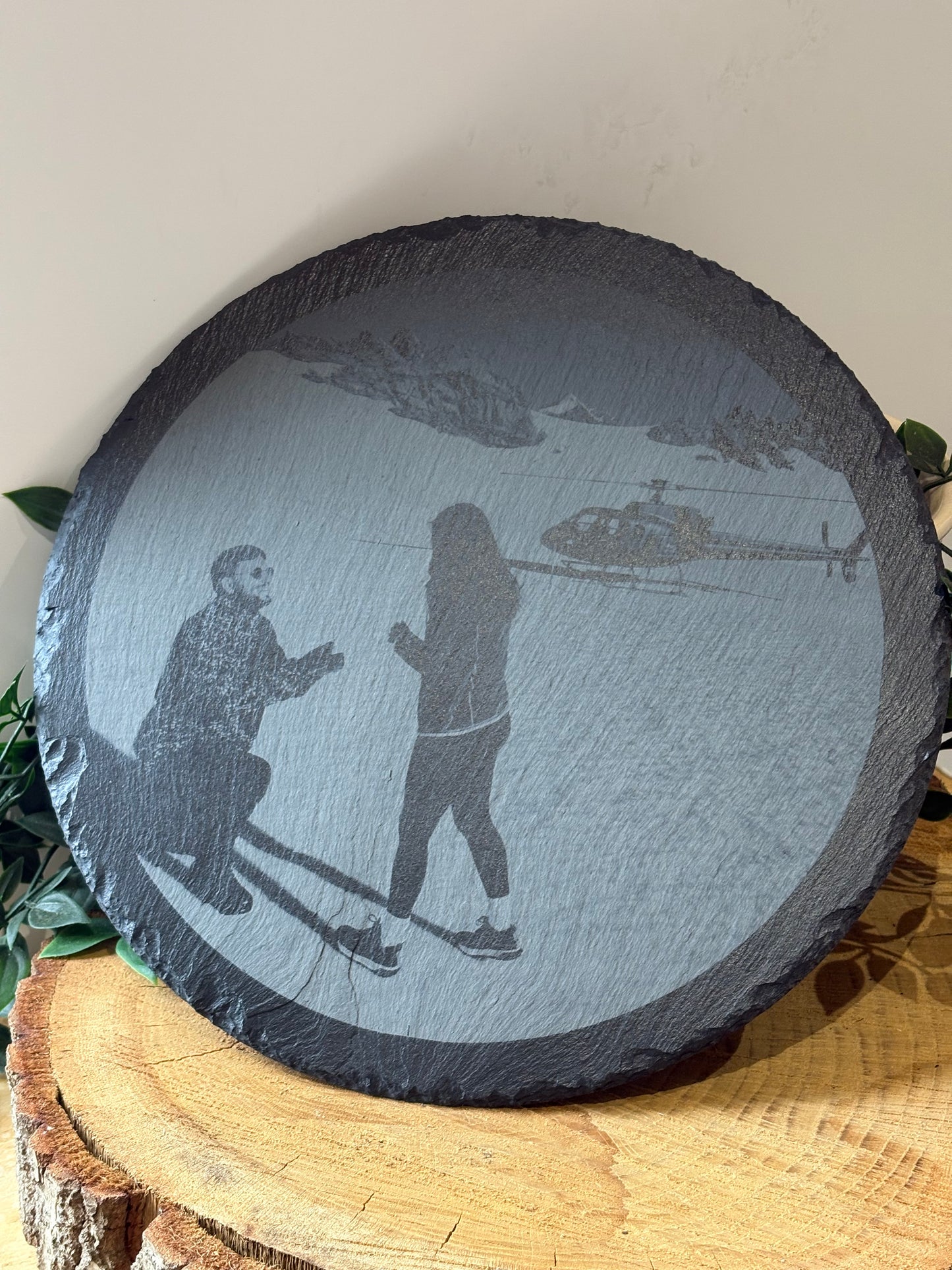 Personalised round slate coaster