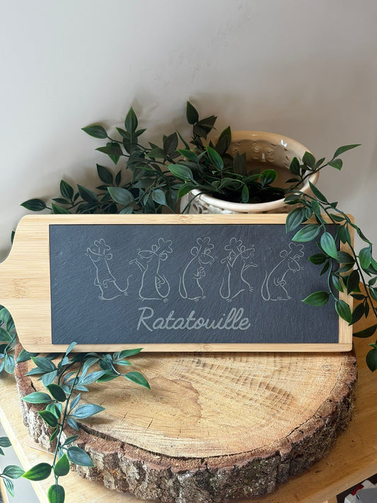 Wooden/slate serving paddle