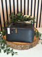 Black fold flat make-up pouch
