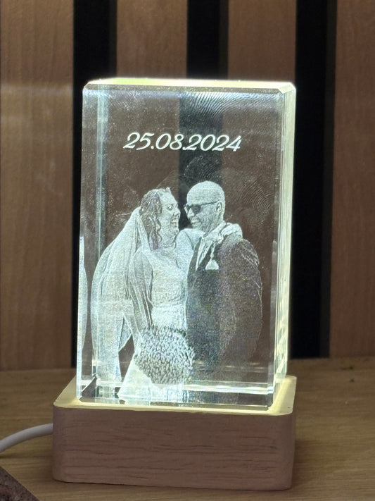 Personalised 3D Keepsake Crystal Block