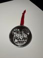 Engraved Silver mirror Christmas Tree Decoration