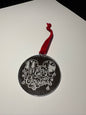 Engraved Silver mirror Christmas Tree Decoration