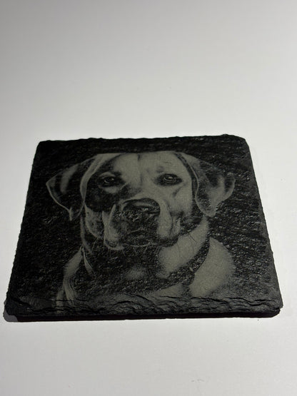 Engraved Dog Slate Coaster