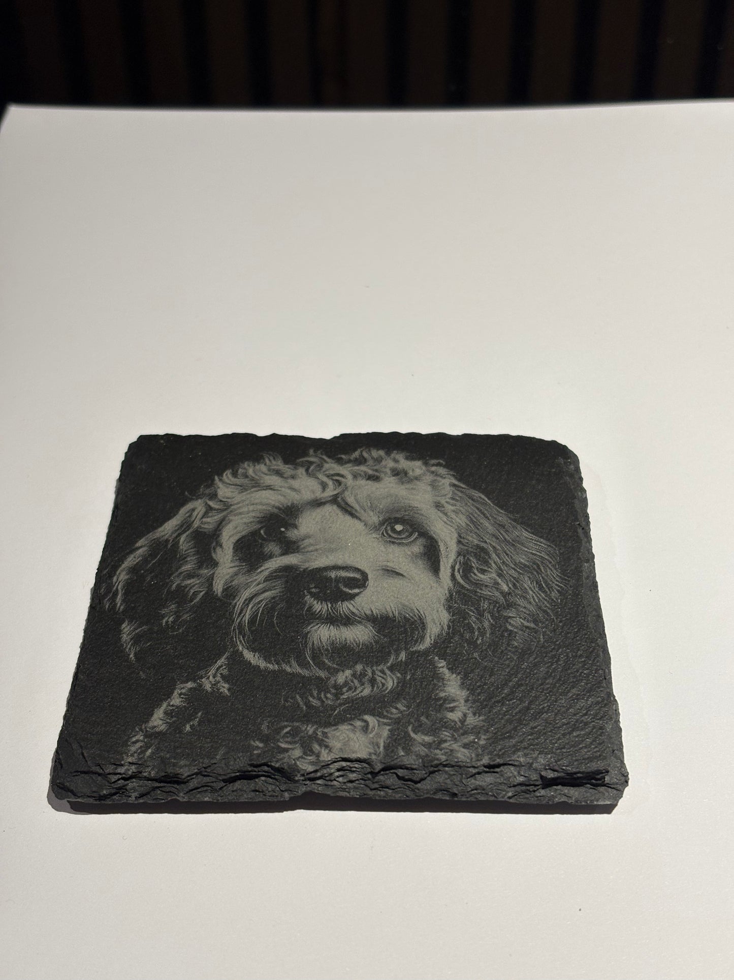Engraved Dog Slate Coaster