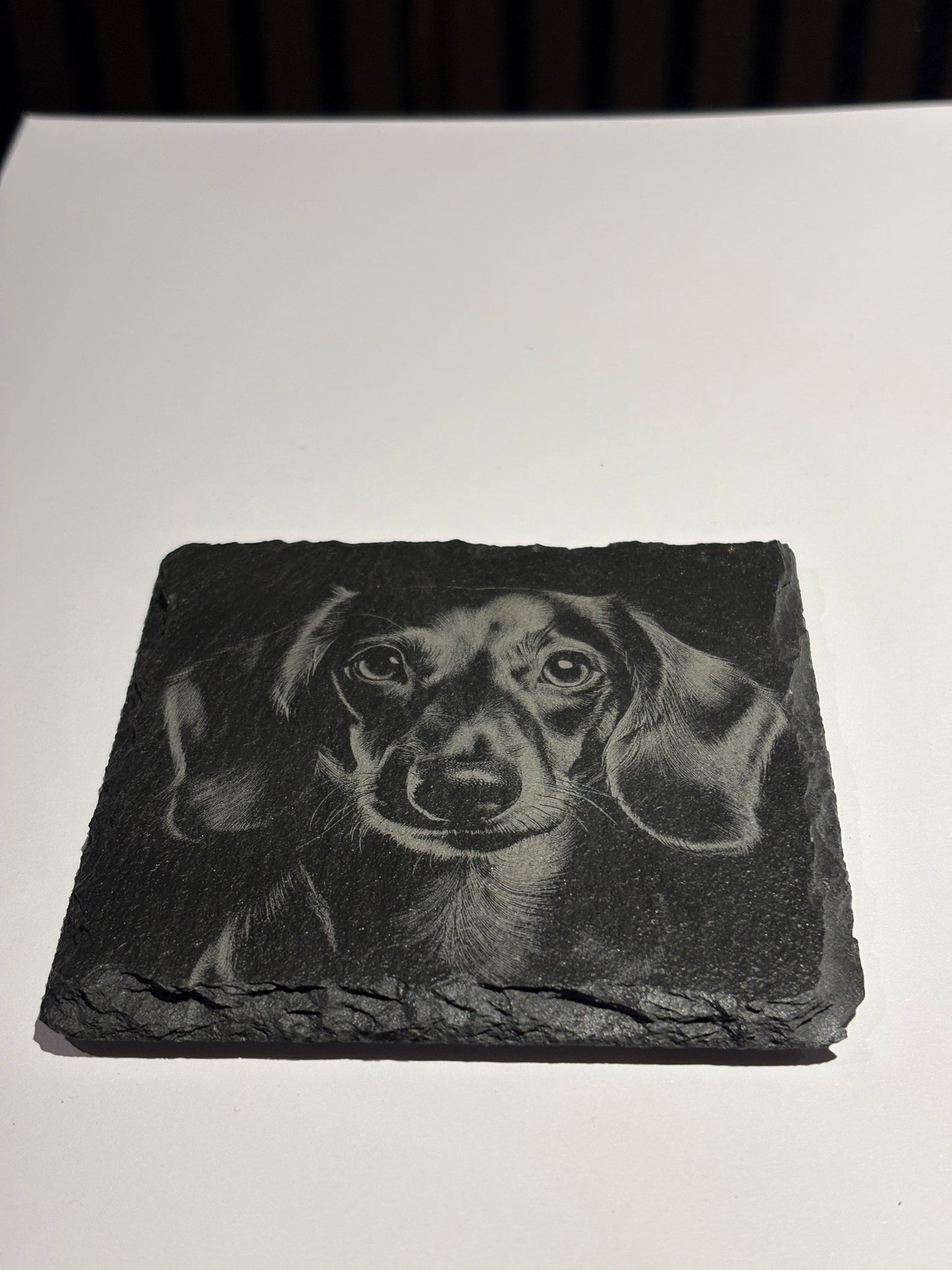Engraved Dog Slate Coaster