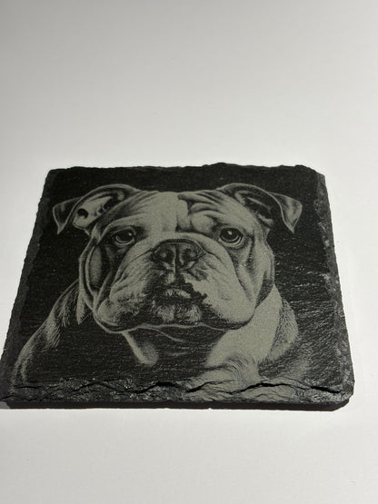 Engraved Dog Slate Coaster