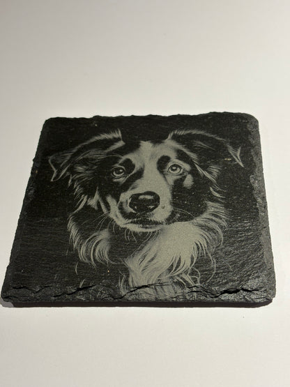 Engraved Dog Slate Coaster