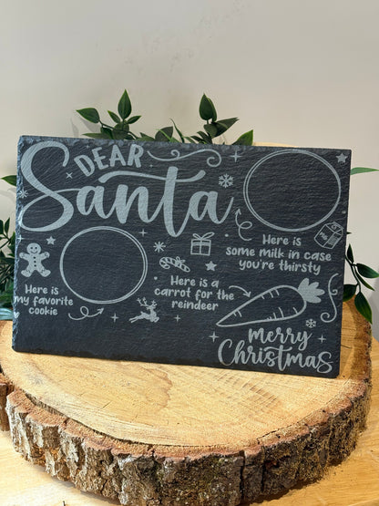 Personalised Slate Santa Treat Tray