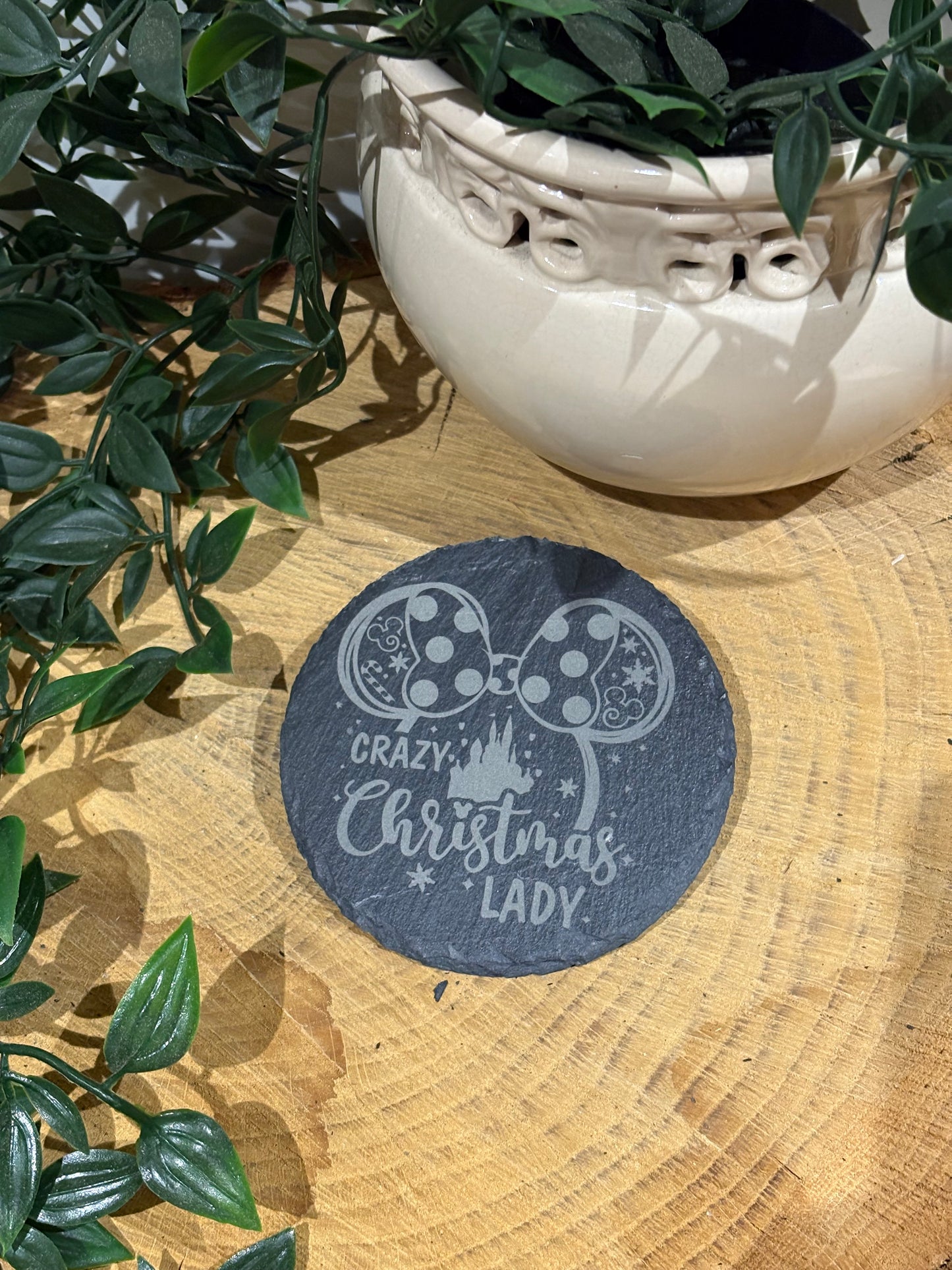 Circular Mouse ears Christmas coasters