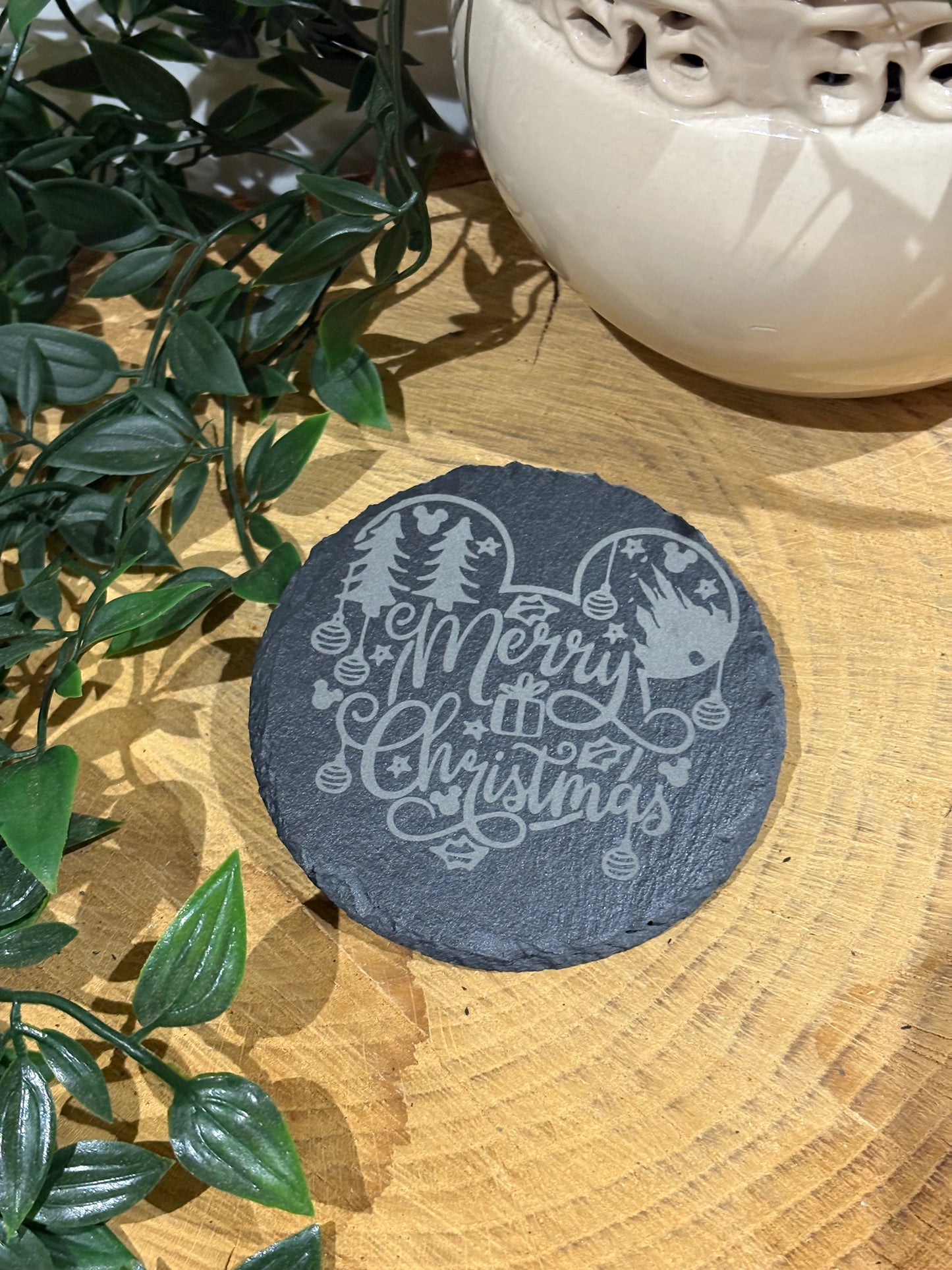 Circular Mouse ears Christmas coasters