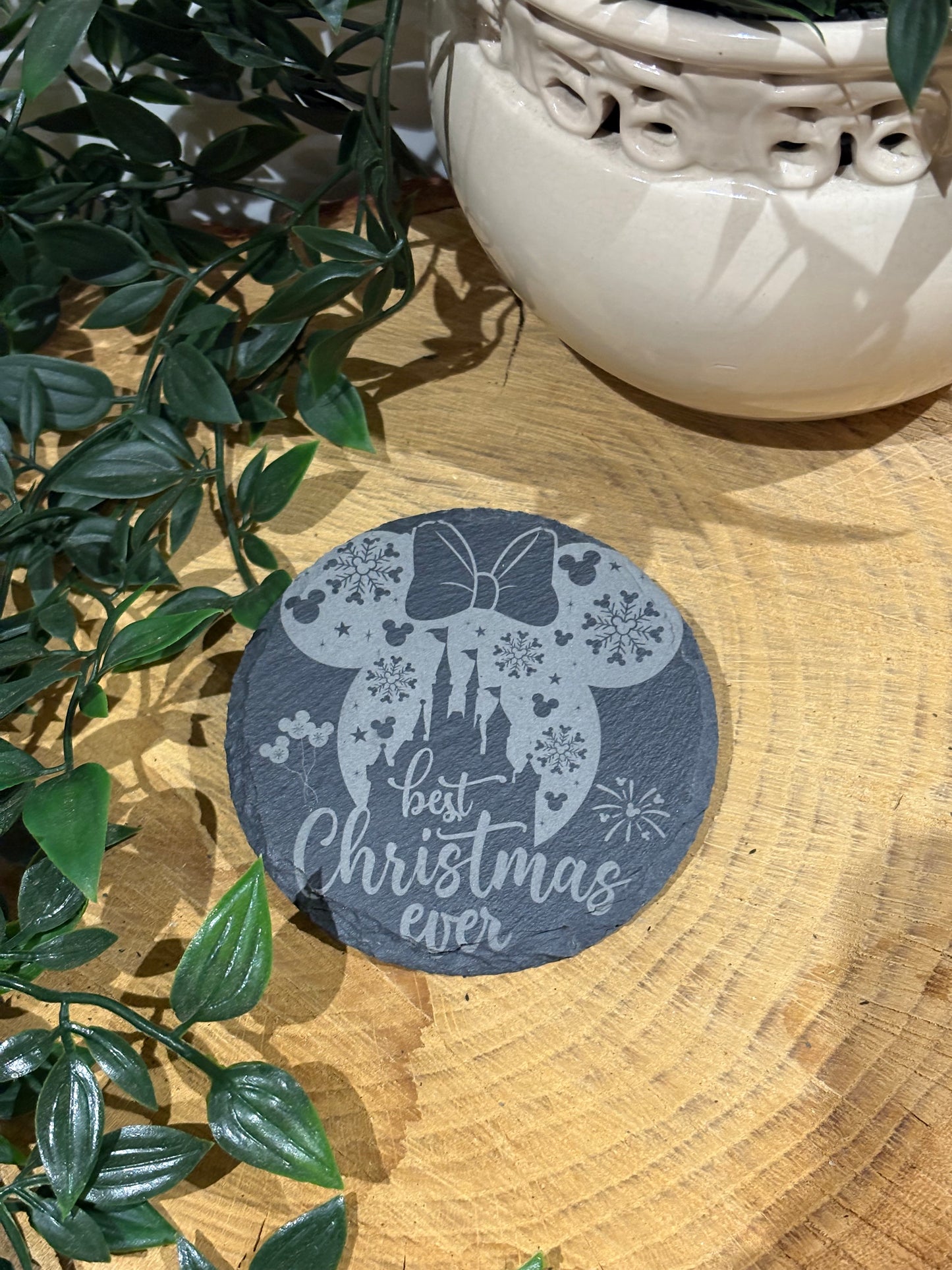 Circular Mouse ears Christmas coasters