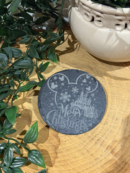 Circular Mouse ears Christmas coasters