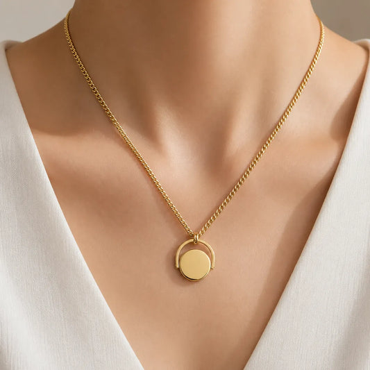 Personalised Stainless Steel Spinner Necklace