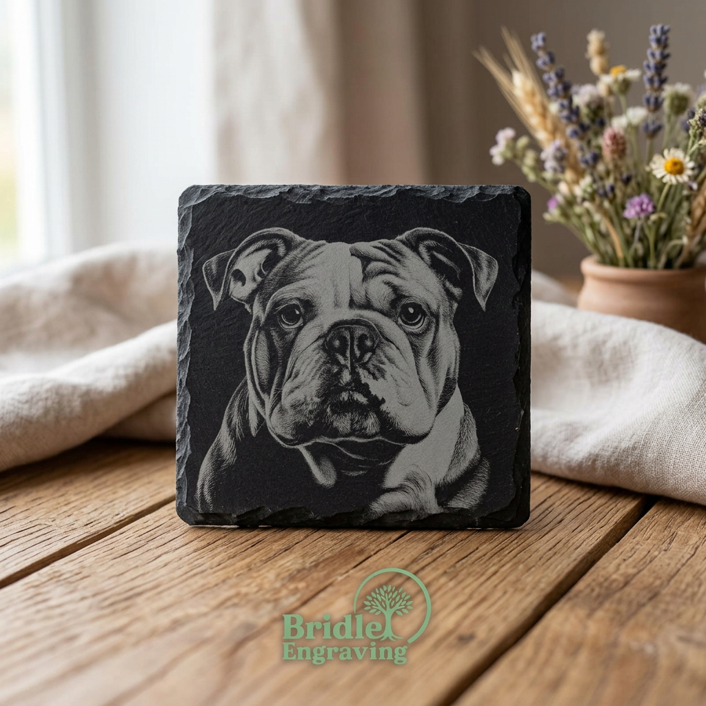 Engraved Dog Slate Coaster