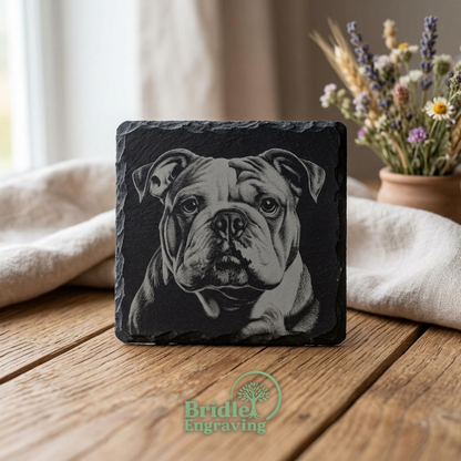 Engraved Dog Slate Coaster