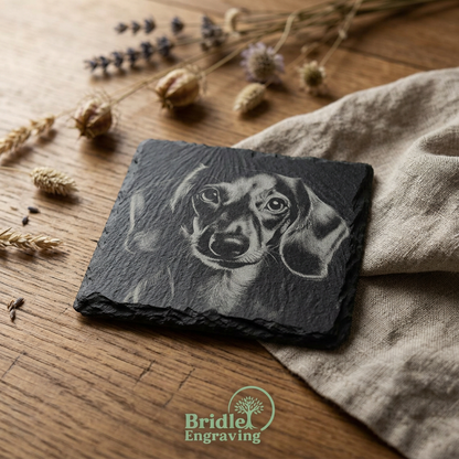 Engraved Dog Slate Coaster
