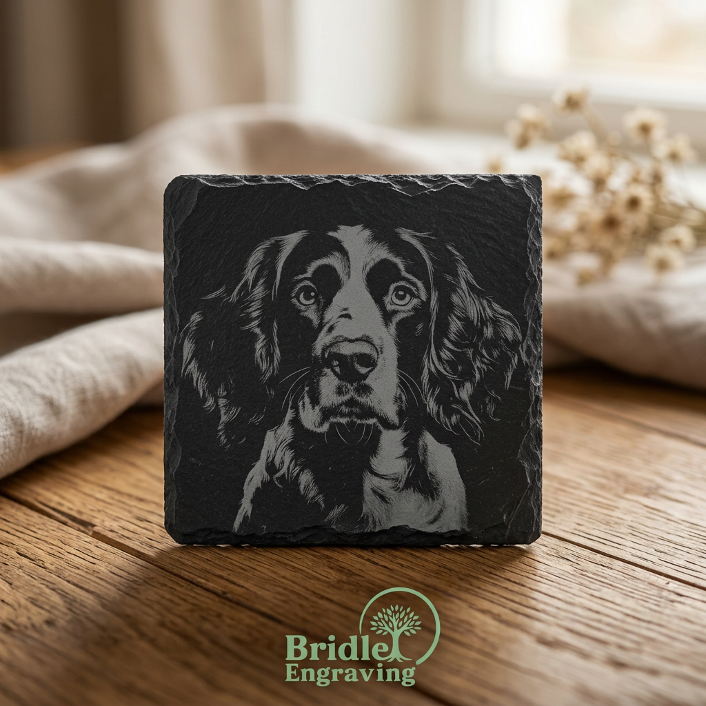 Engraved Dog Slate Coaster