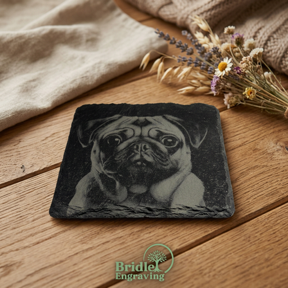 Engraved Dog Slate Coaster