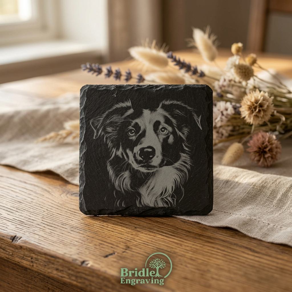 Engraved Dog Slate Coaster