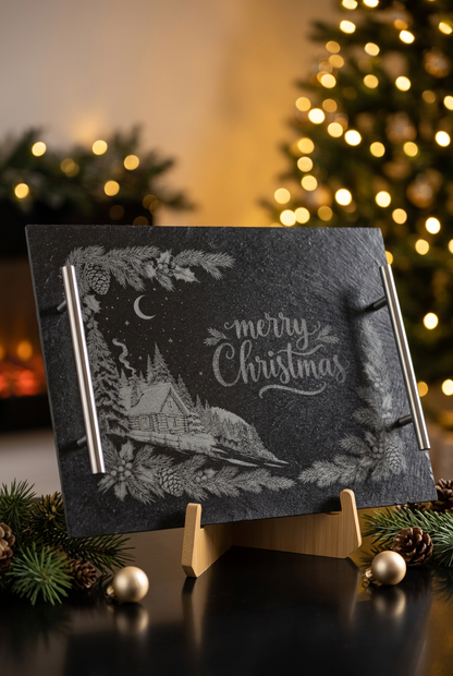 Personalised Merry Christmas Slate Serving Tray