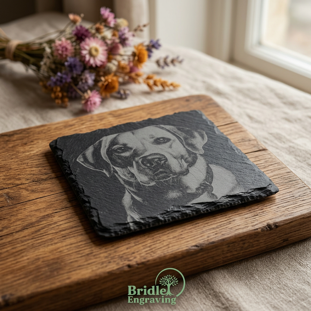 Engraved Dog Slate Coaster