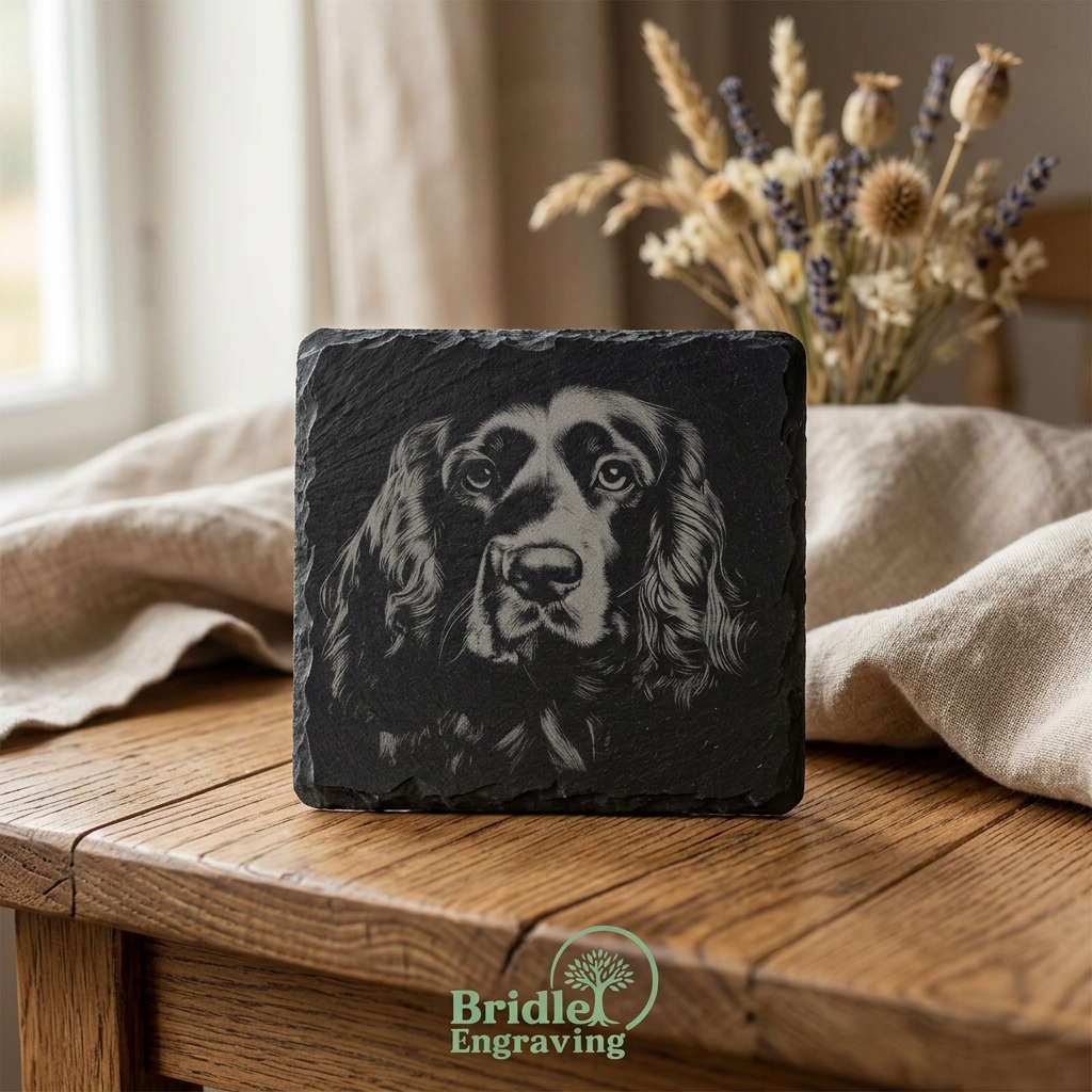 Engraved Dog Slate Coaster