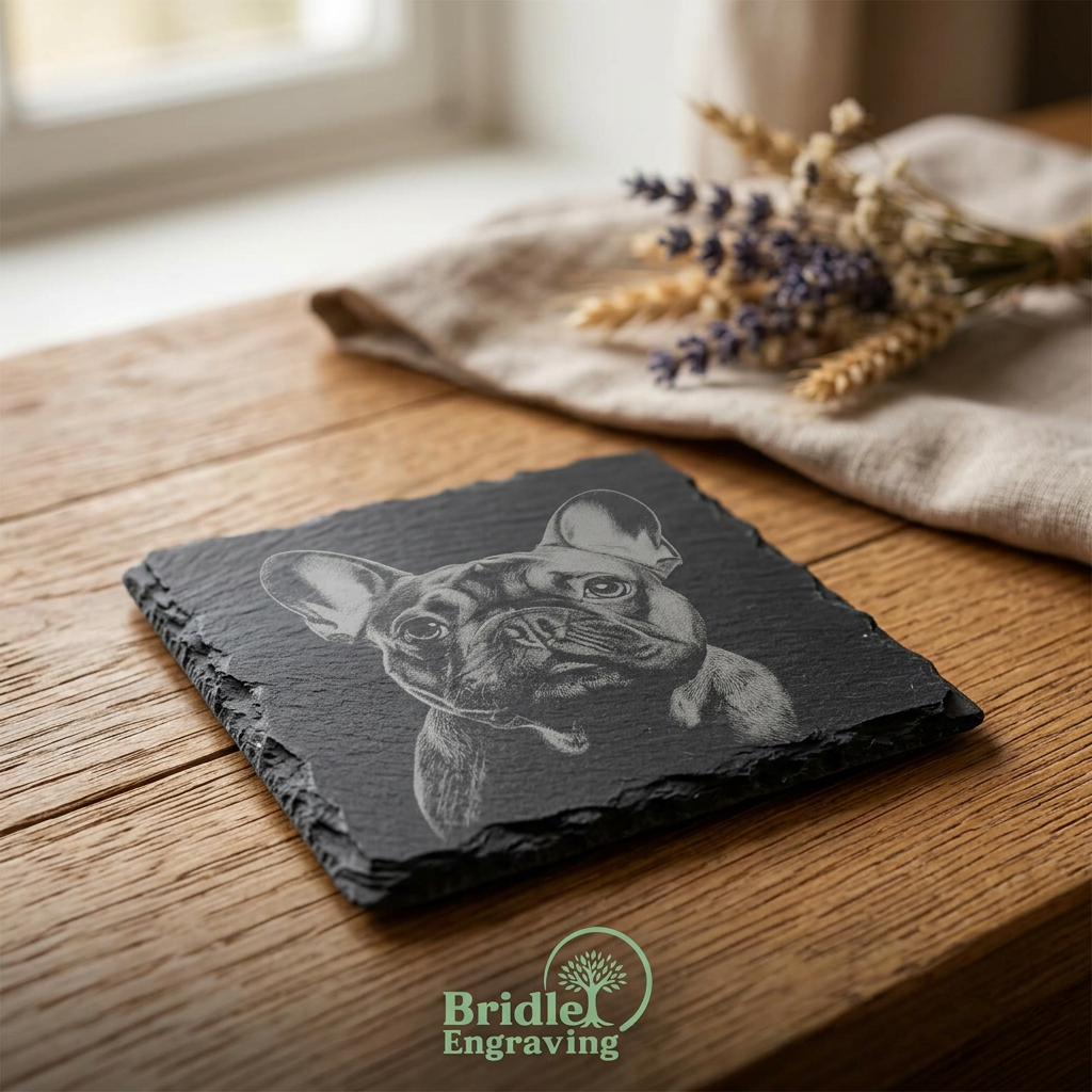 Engraved Dog Slate Coaster