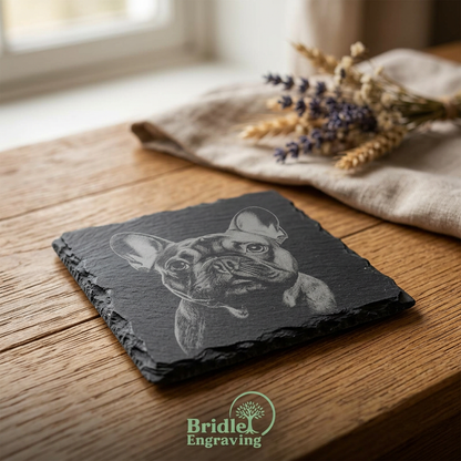 Engraved Dog Slate Coaster