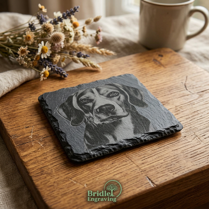 Engraved Dog Slate Coaster
