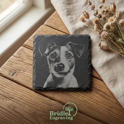 Engraved Dog Slate Coaster