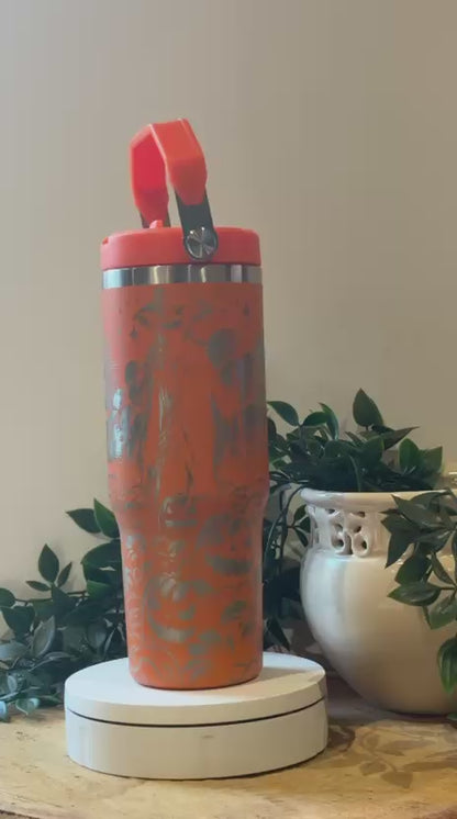 Pumpkin and scarecrow tumbler