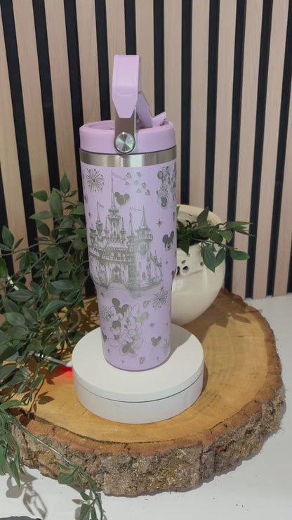 Castle engraved thermal tumbler